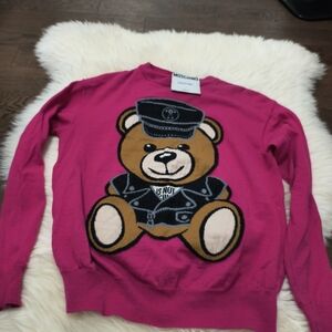 Moschino Pink Bear Sweater, Very Stretchy, Wears and Fits As Medium